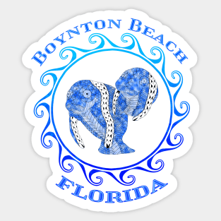 Boynton Beach Florida Vacation Tribal Manatees Sticker